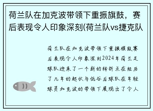 荷兰队在加克波带领下重振旗鼓，赛后表现令人印象深刻(荷兰队vs捷克队波胆)